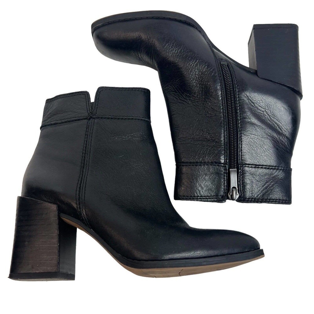 Franco Sarto Black Leather Ankle Booties